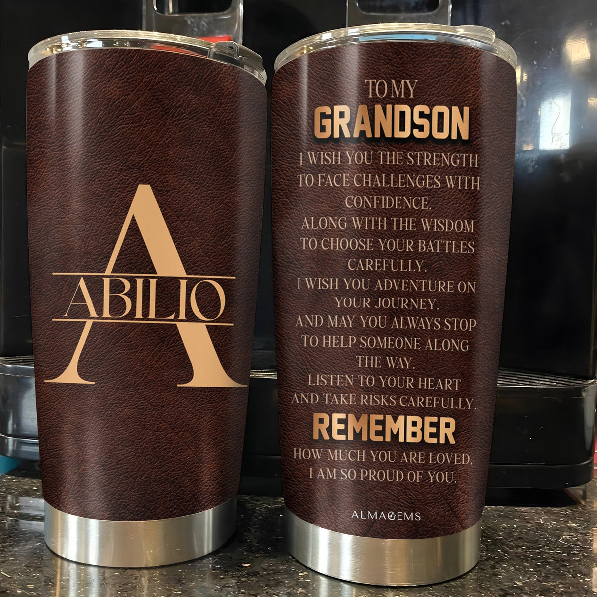 Wish You Strength and Wisdom Custom Tumbler - Personalized Custom Stainless Steel Tumbler 20oz 30oz - GSN006_TB