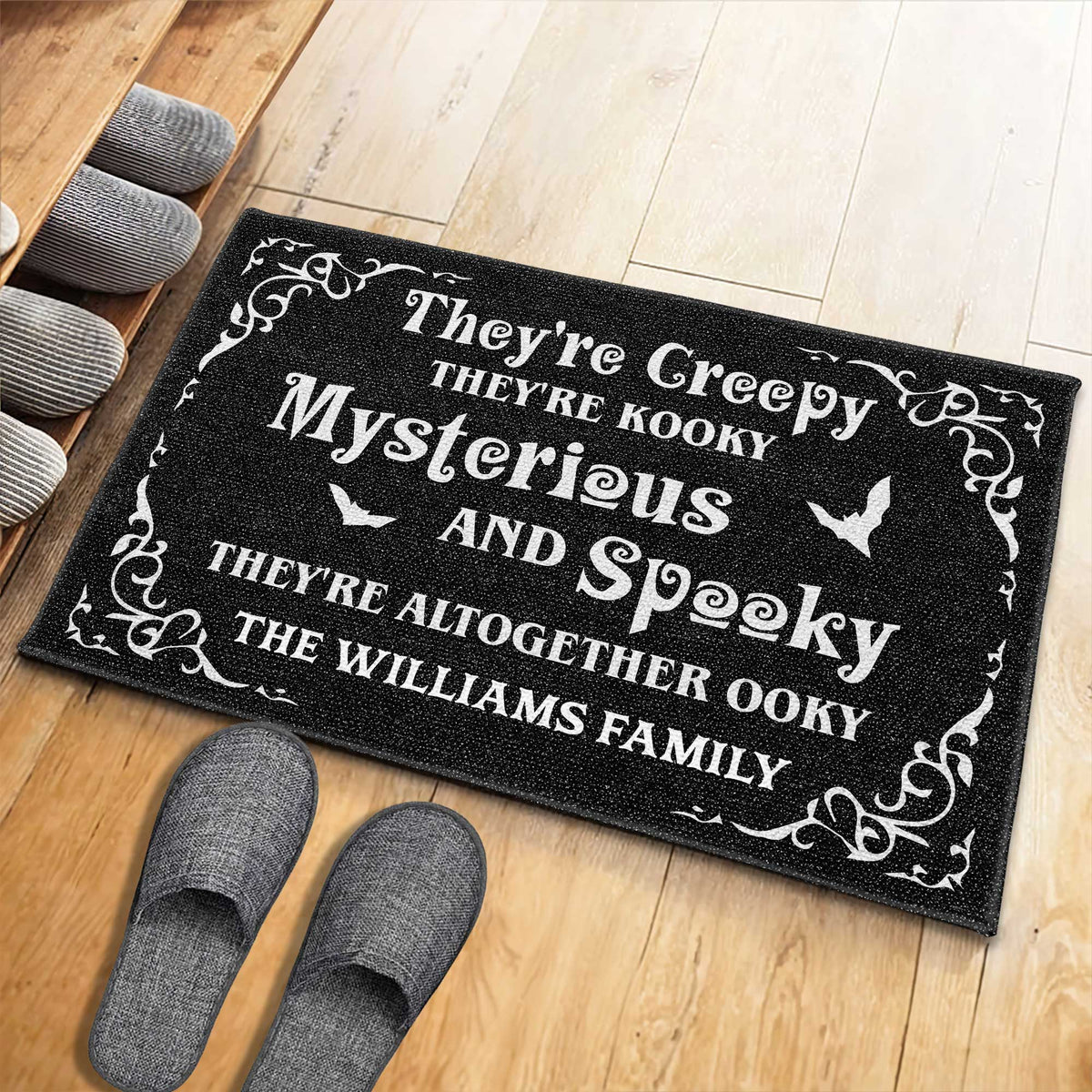 Creepy Kooky Mysterious Spooky Halloween Doormat - Personalized Custom Doormat - HALW026_DRM