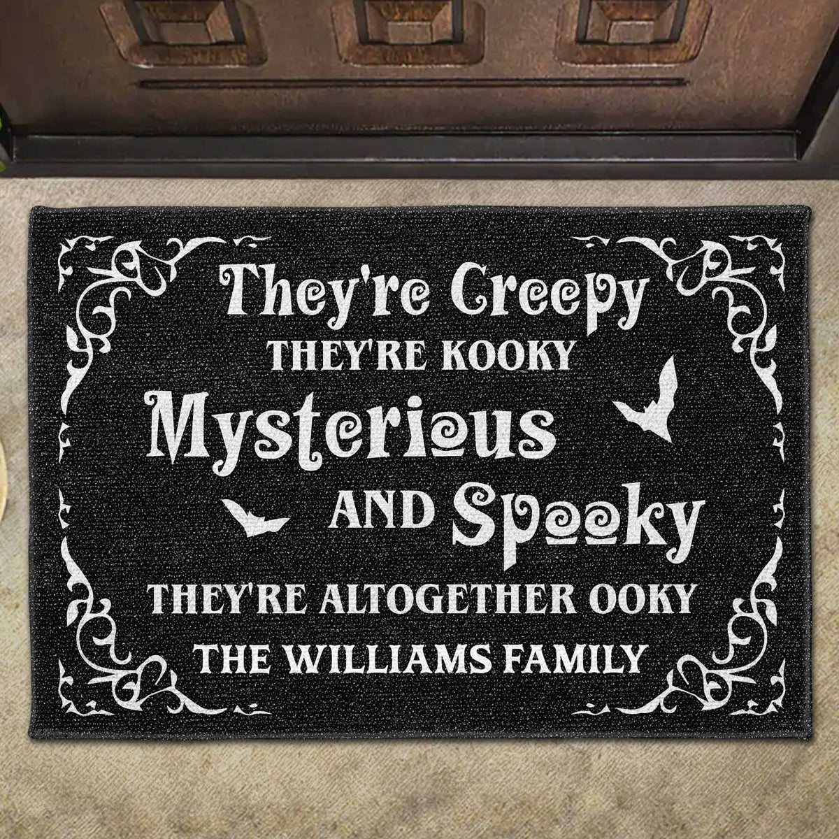 Creepy Kooky Mysterious Spooky Halloween Doormat - Personalized Custom Doormat - HALW026_DRM