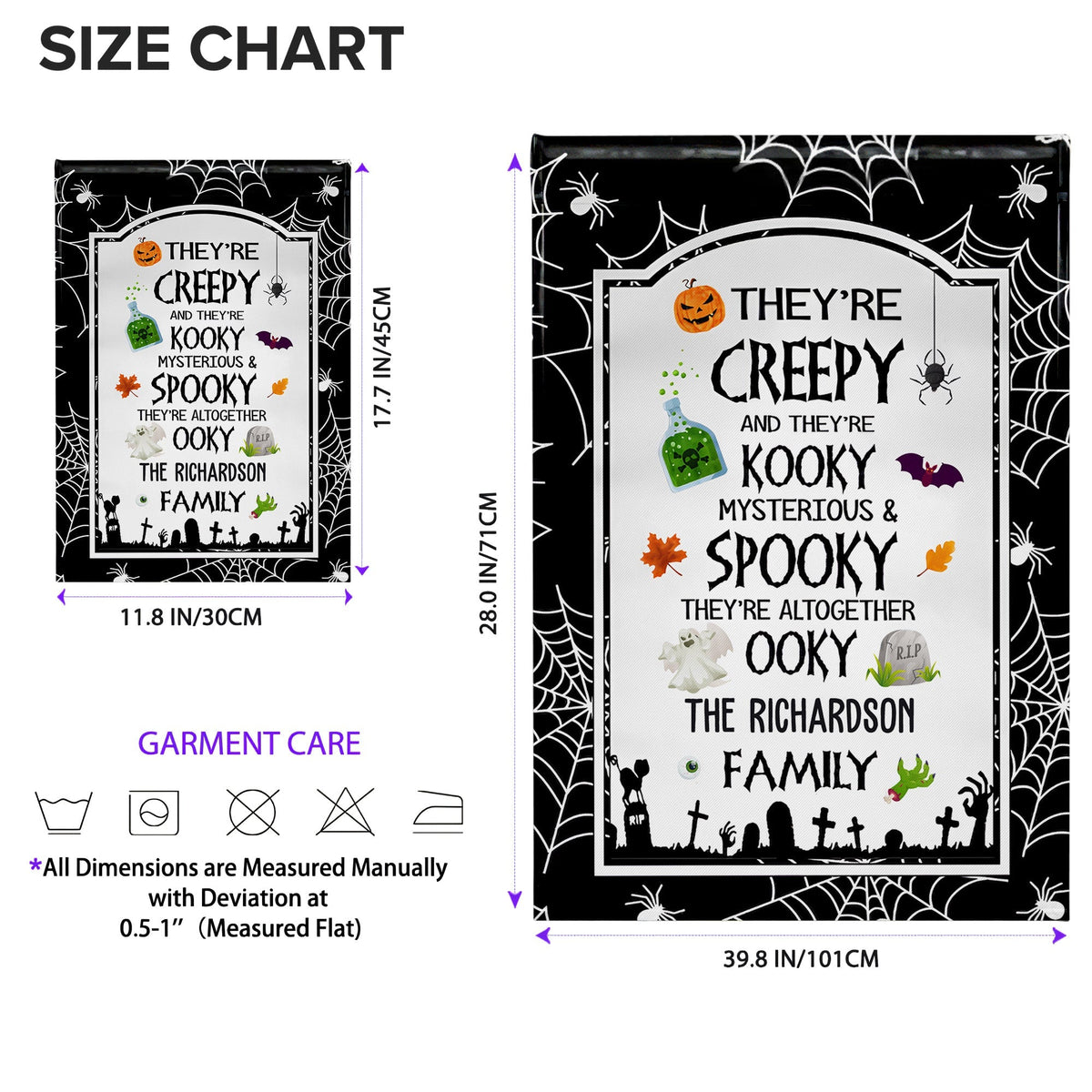 Creepy Kooky Mysterious & Spooky Family Flag - Personalized Flag - HALW027_GAF