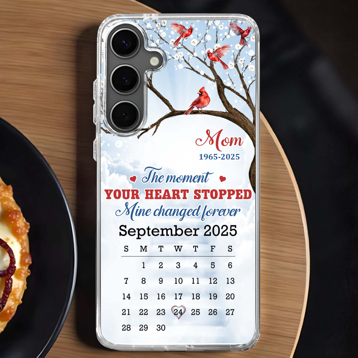 The Moment Your Heart Stopped, Memorial Cardinal Design - Personalized Clear Phone Case - HME341_PHC