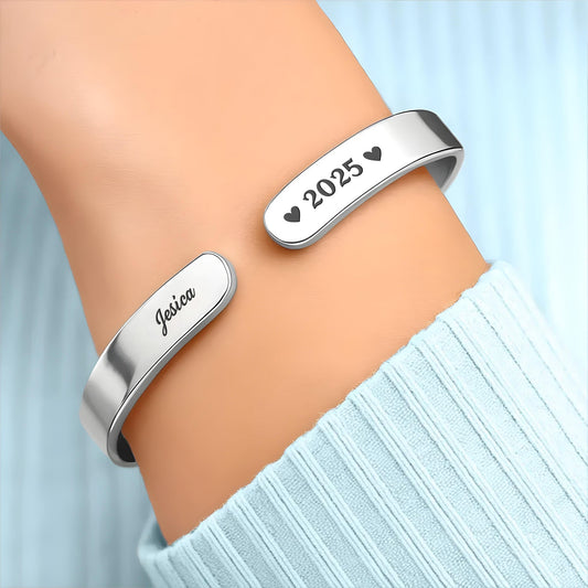 The Moment Your Heart Stopped, Heart Cuff Bracelet - Personalized Custom Bracelet Cuff - HME348_BCUF
