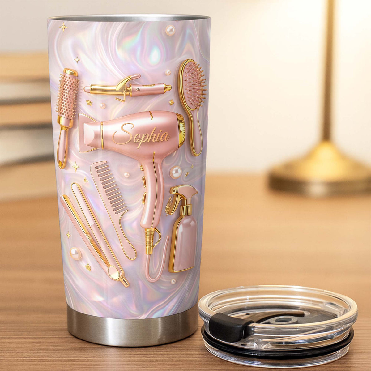 Hair Stylist Life Is Beautiful With Hair Dryer And Tools - Personalized Custom Stainless Steel Tumbler 20oz 30oz - HOB119_TB