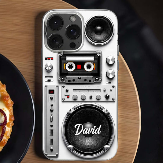 Retro Boombox Vibes For The Ultimate Music Lover Cassette Speaker Design - Personalized Clear Phone Case - HOB155_PHC