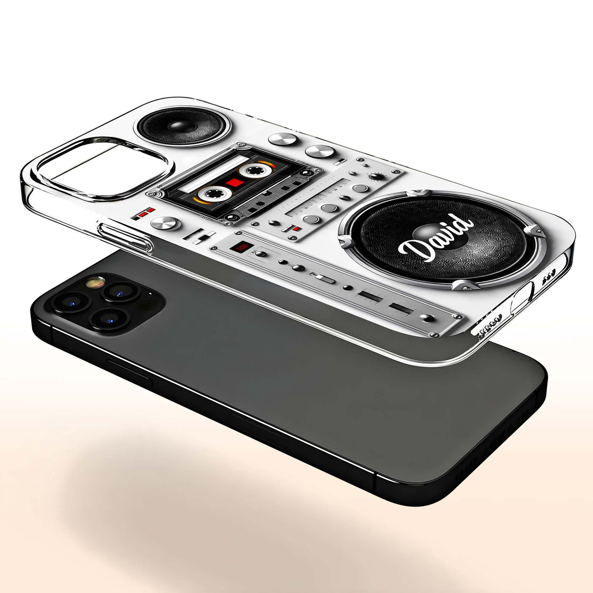 Retro Boombox Vibes For The Ultimate Music Lover Cassette Speaker Design - Personalized Clear Phone Case - HOB155_PHC