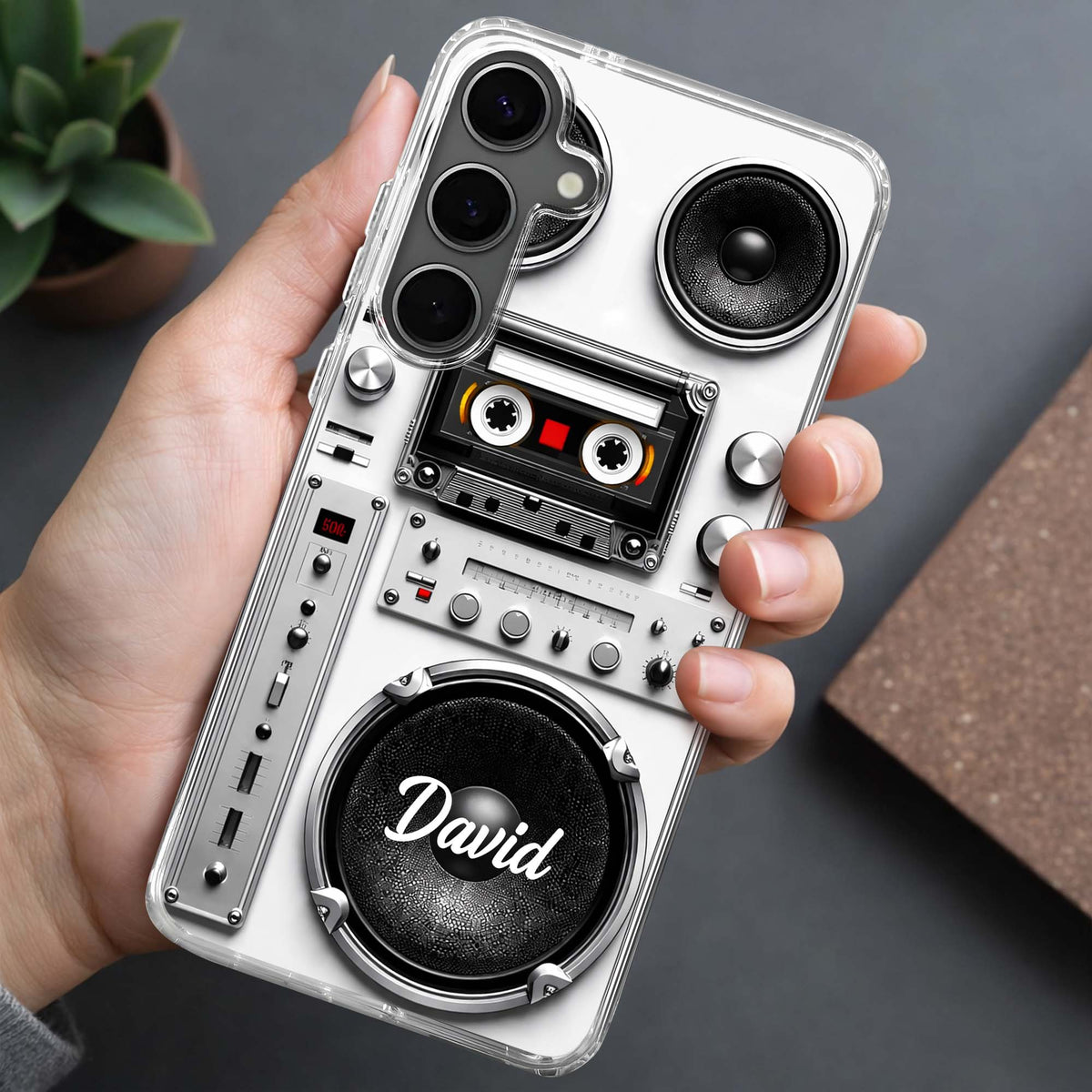 Retro Boombox Vibes For The Ultimate Music Lover Cassette Speaker Design - Personalized Clear Phone Case - HOB155_PHC