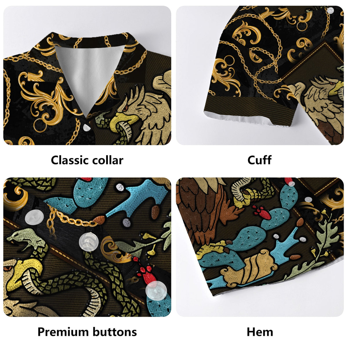 The Golden Eagle - Personalized Custom Unisex Hawaiian Shirt - HW_MX09