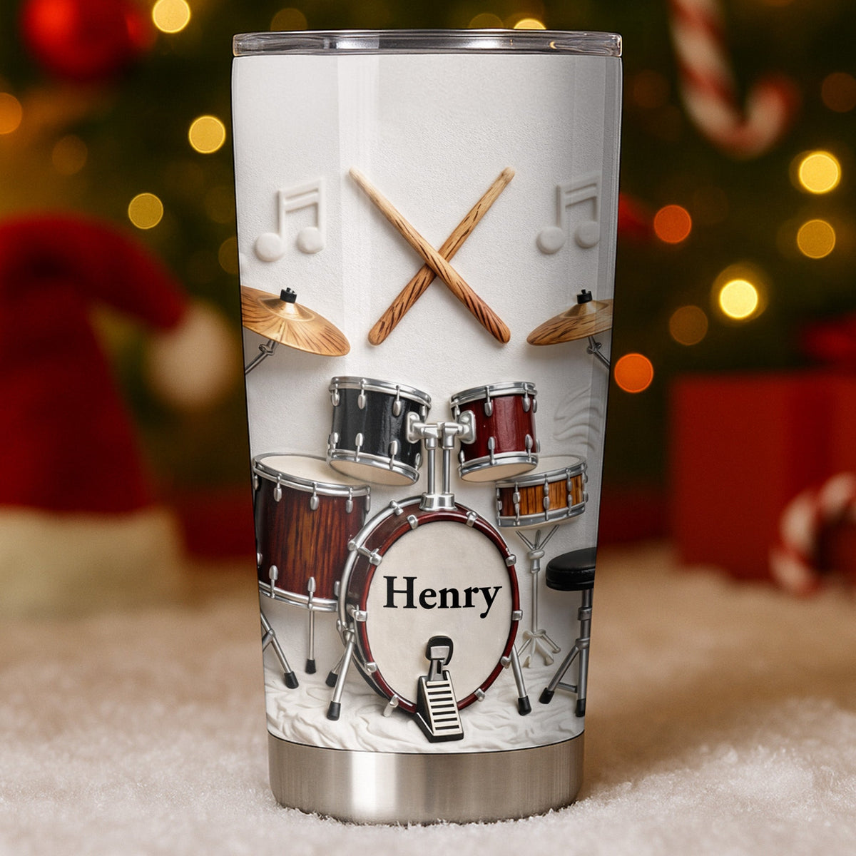 A Passion For Rhythm Drum Set And Musical Notes - Personalized Custom Stainless Steel Tumbler 20oz 30oz - JBS135_TB