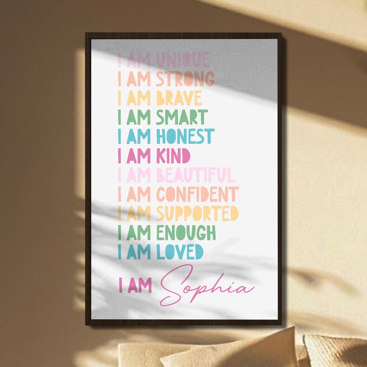 I Am Unique, I Am Strong, Inspirational Words Poster - Personalized Custom Vertical Poster - KID234_VPOS