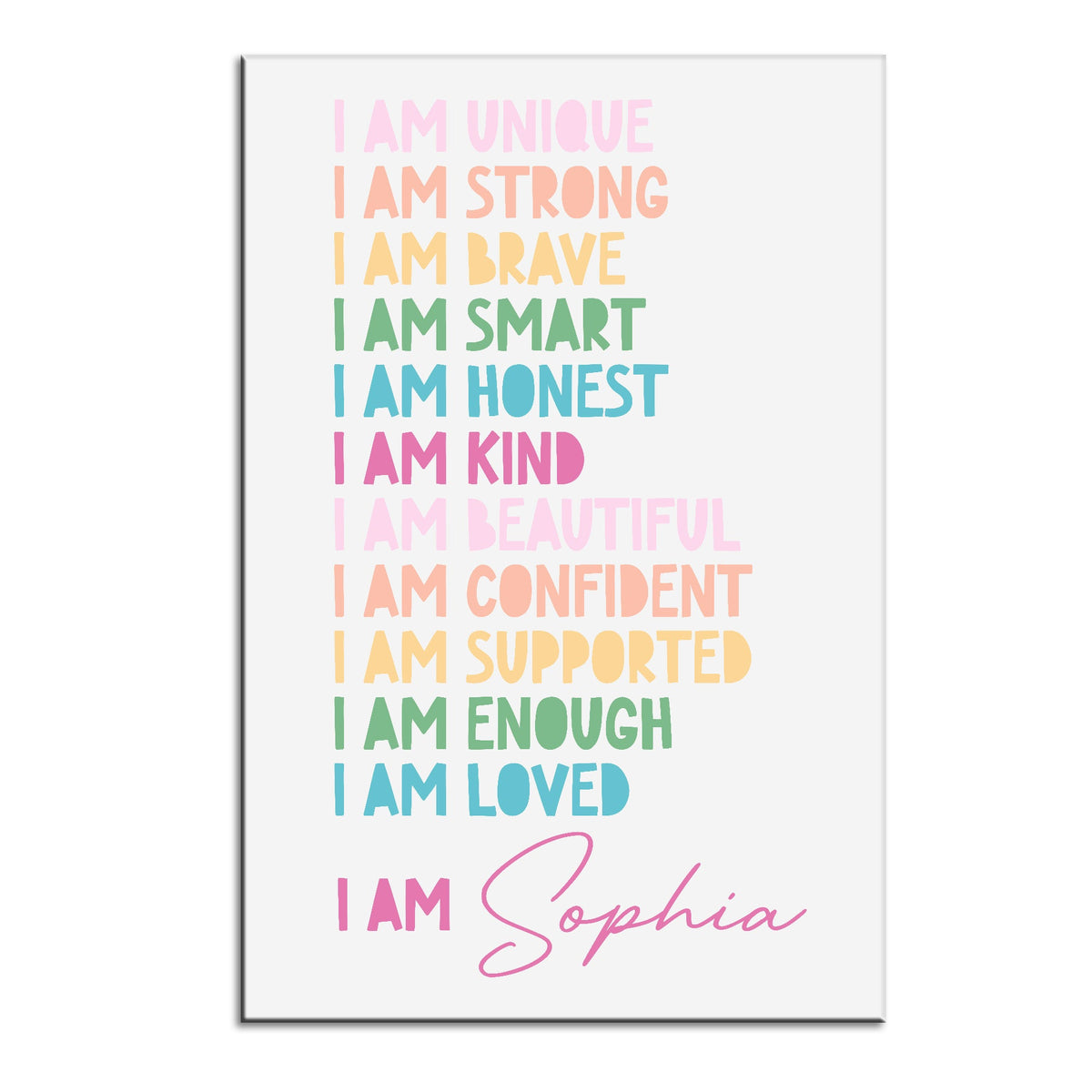 I Am Unique, I Am Strong, Inspirational Words Poster - Personalized Custom Vertical Poster - KID234_VPOS