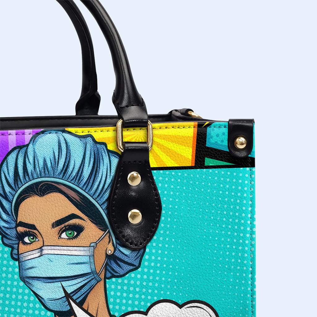 Custom Name And Title "I'm A Mom And..." - Personalized Leather Handbag - MM01