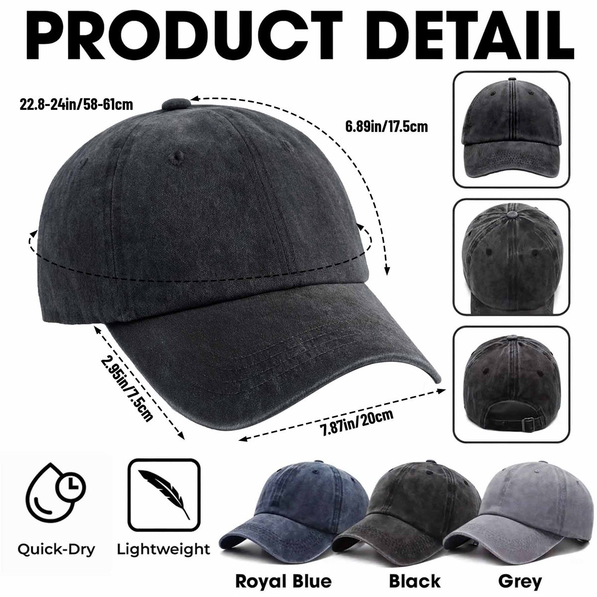 Drummer Personalized Custom Drum Set And Cymbals - Personalized Custom Washed Denim Cap - MUSIC069_WDCAP