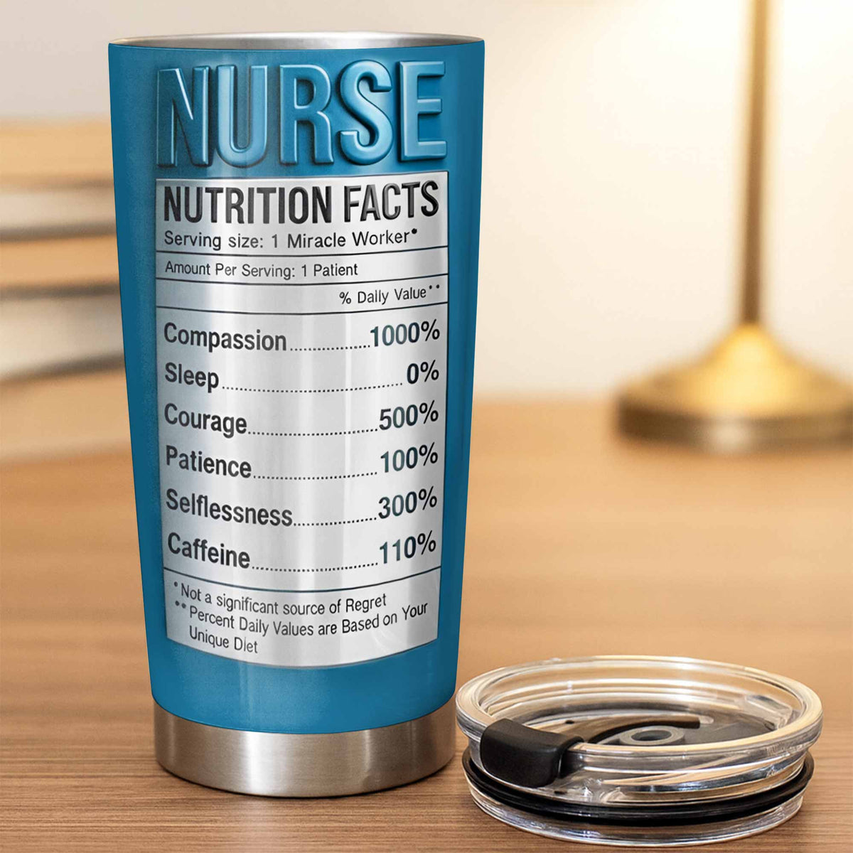 Nutrition Facts For Miracle Worker, Ideal Gift For Nurses - Personalized Custom Stainless Steel Tumbler 20oz 30oz - NUR059_TB