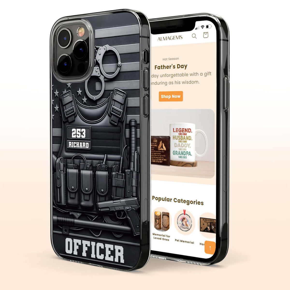 For Officers, Tactical Gear Design - Personalized Clear Phone Case - OFC040_PHC
