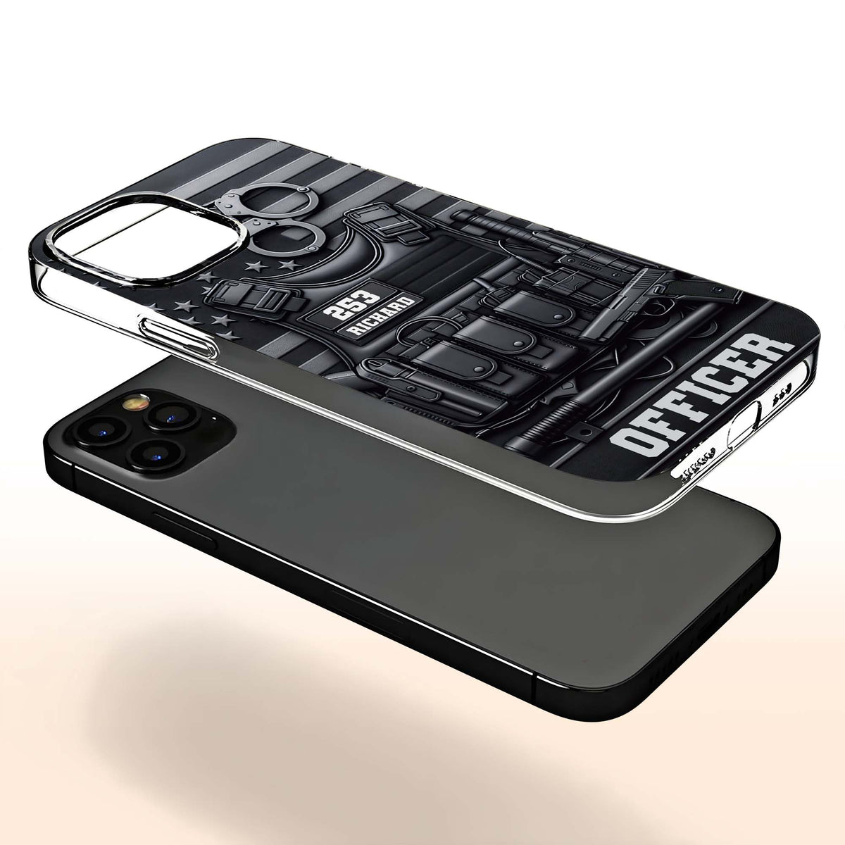 For Officers, Tactical Gear Design - Personalized Clear Phone Case - OFC040_PHC
