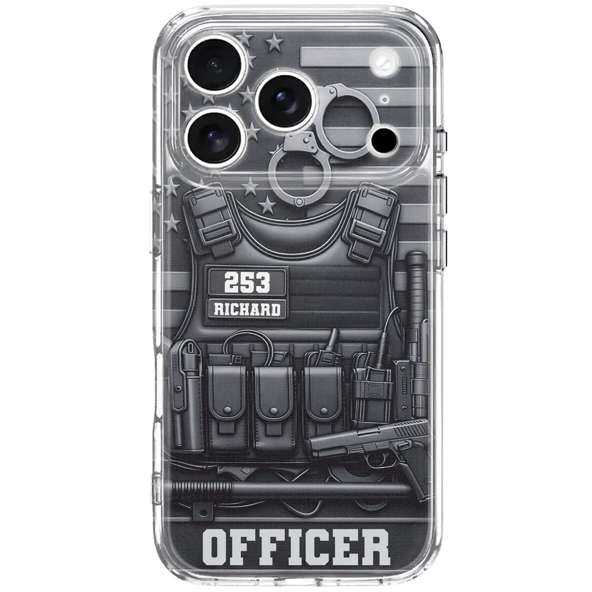 For Officers, Tactical Gear Design - Personalized Clear Phone Case - OFC040_PHC