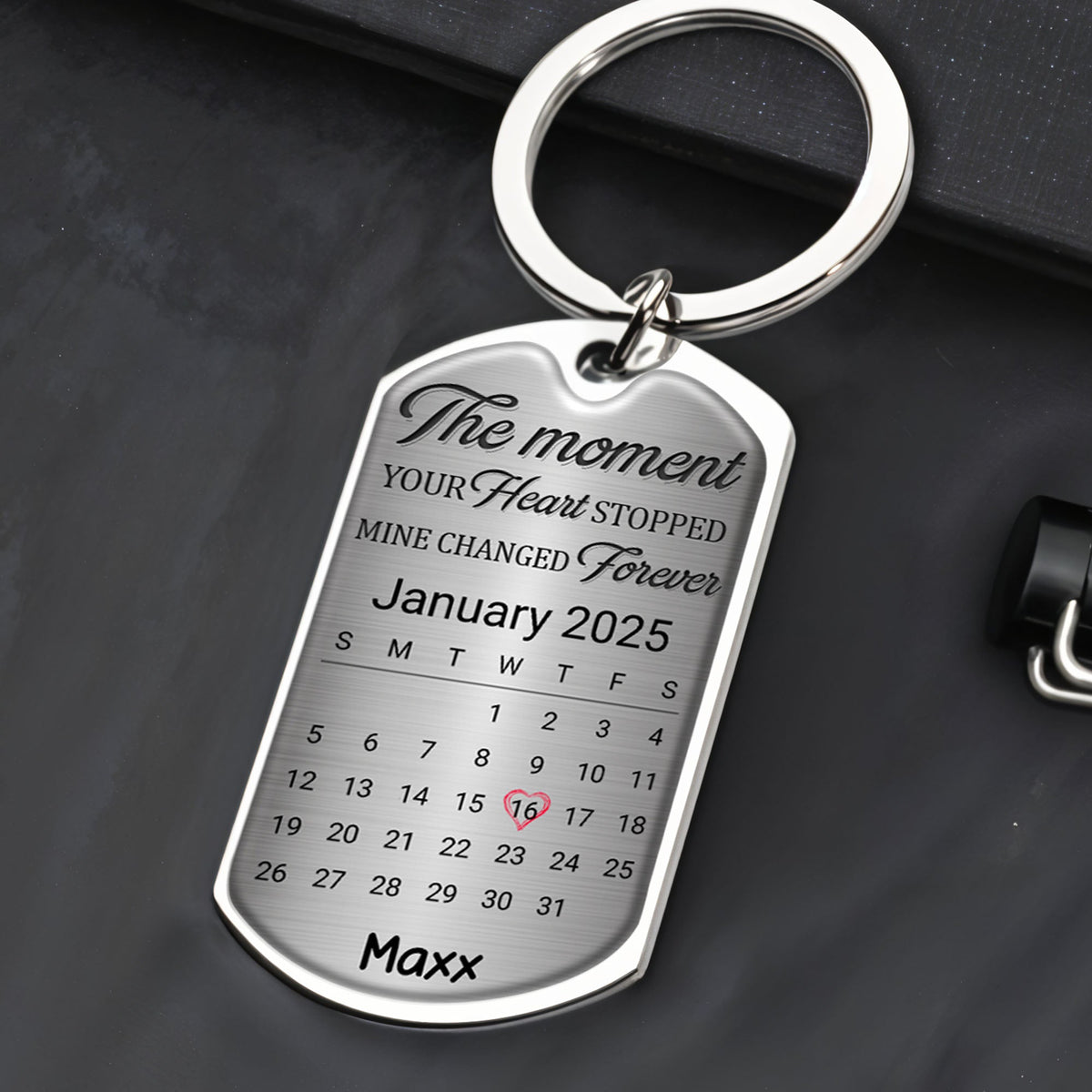 The Moment Your Heart Stopped Mine Changed Forever, Dog - Personalized Custom Keychain - PME024_KCH
