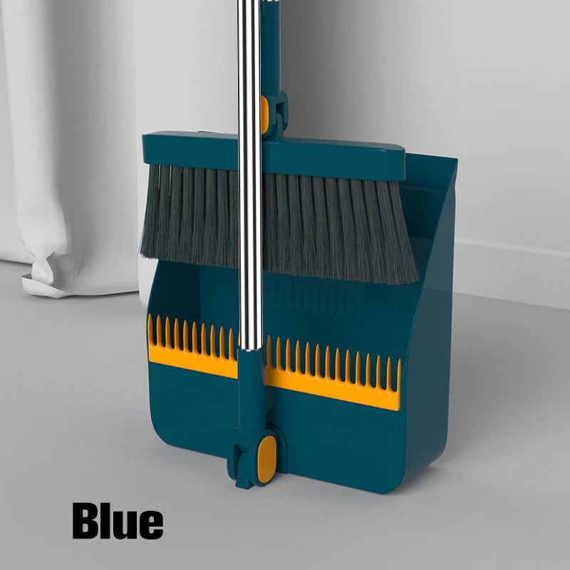 Stand-Up Dustpan Set with 180° Rotating Broom