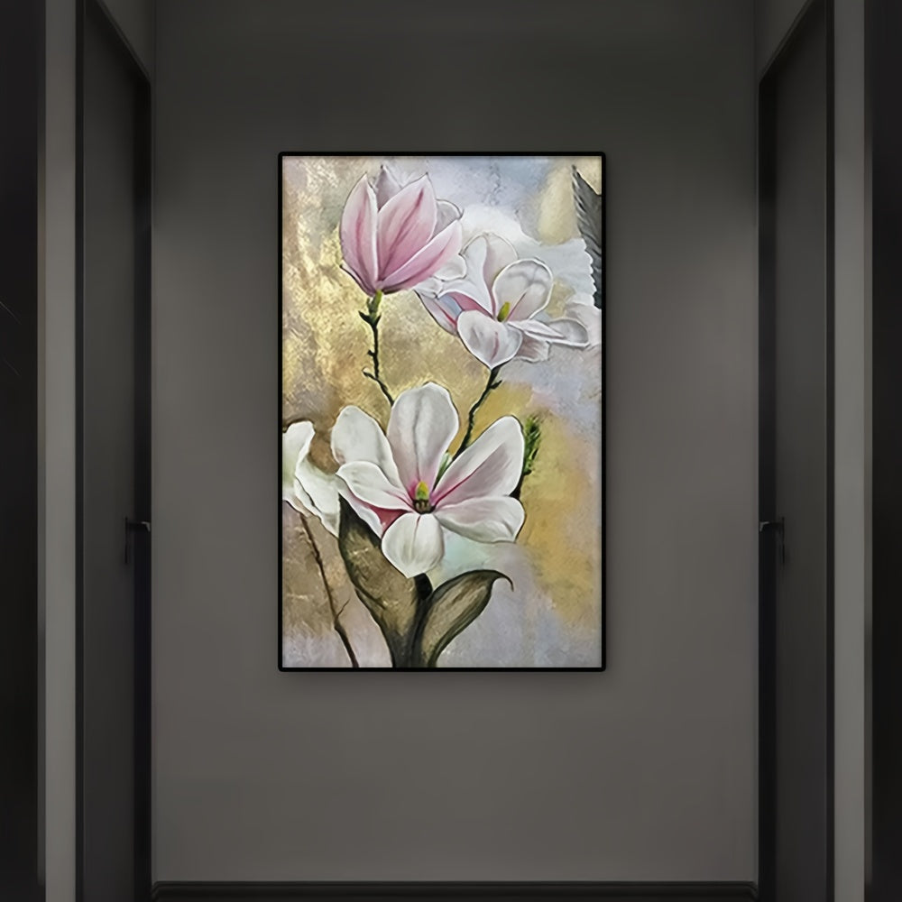 3D\u002F1pc frameless pure hand drawn healing color floral texture knife work texture painting poster modern home bedroom dining room bar living room decoration entrance foyer electricity meter box cover only canvas gift 32x47in