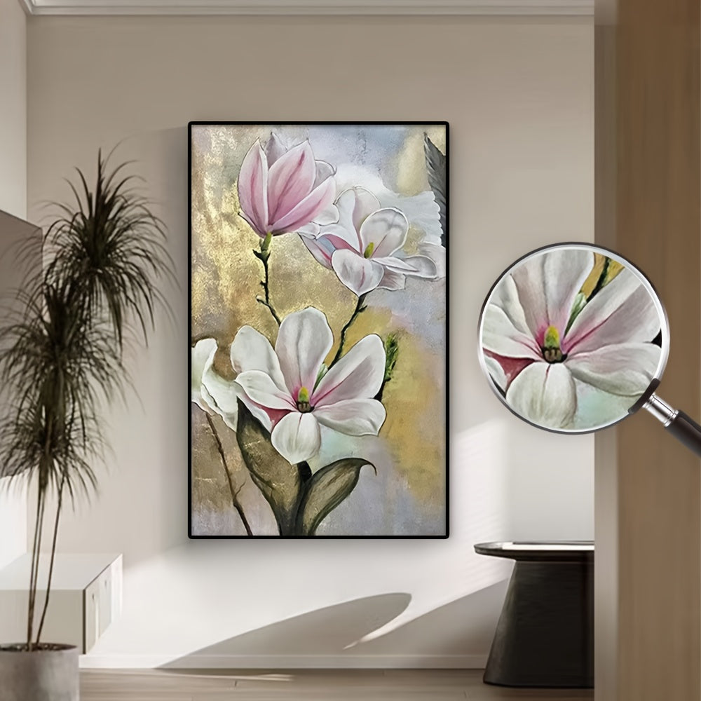 3D\u002F1pc frameless pure hand drawn healing color floral texture knife work texture painting poster modern home bedroom dining room bar living room decoration entrance foyer electricity meter box cover only canvas gift 32x47in