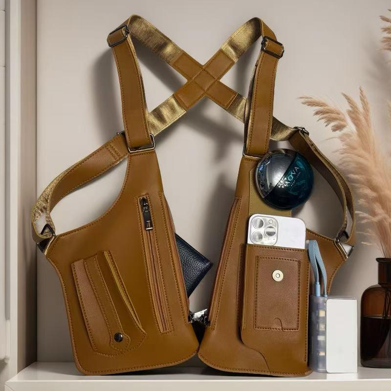 Premium Leather Adjustable Underarm Shoulder Bag for Men & Women