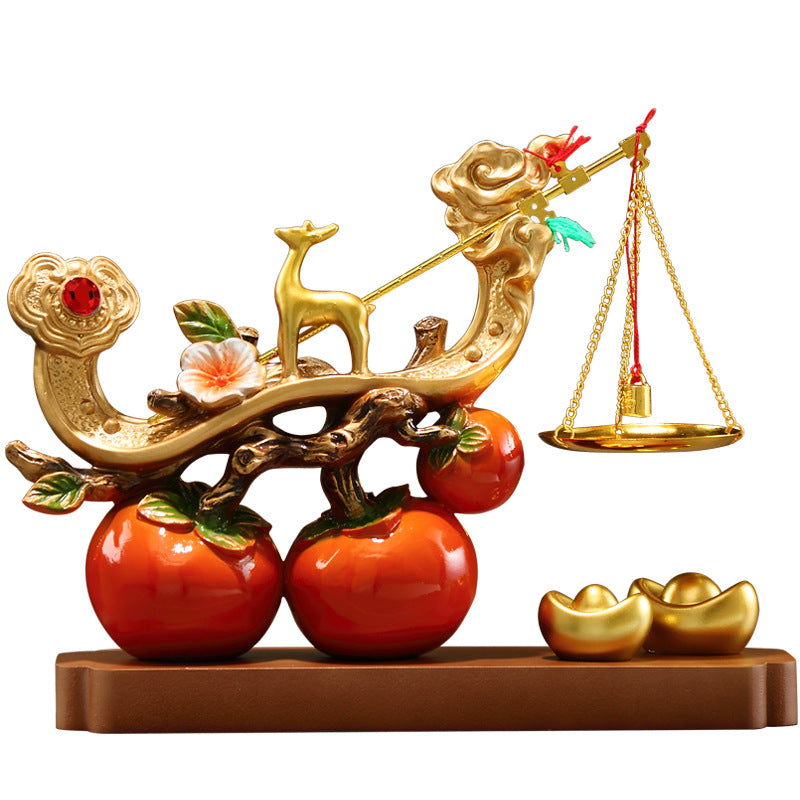 Chinese New Year Deer Statue - Elegant Resin Figurine Suitable for Housewarming Wedding Gift, Decor for Business Opening, Shelf Tabletop Decoration with Auspicious Wishes, Traditional Chinese Gift Box for Use