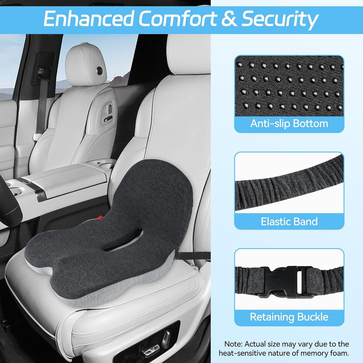 🎁Limited sale 50% discount🎁【Ergonomic design】Non-Slip Memory Foam Seat 💕For the most comfortable driving💕