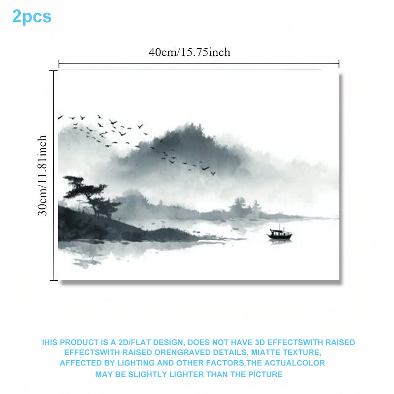 2pcs of Natural Scenery Wall Stickers - Stylish Decorative Stickers for Electric Meter Box Covers, 2D Flat Design, Easy to Apply And Remove Without Residue, Suitable for Decorating Electric Meter Boxes in Living Rooms Or Home Offices