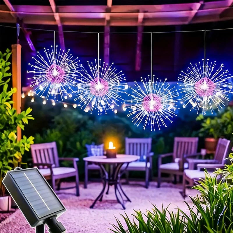 Solar Firework String Lights for Yard & Parties
