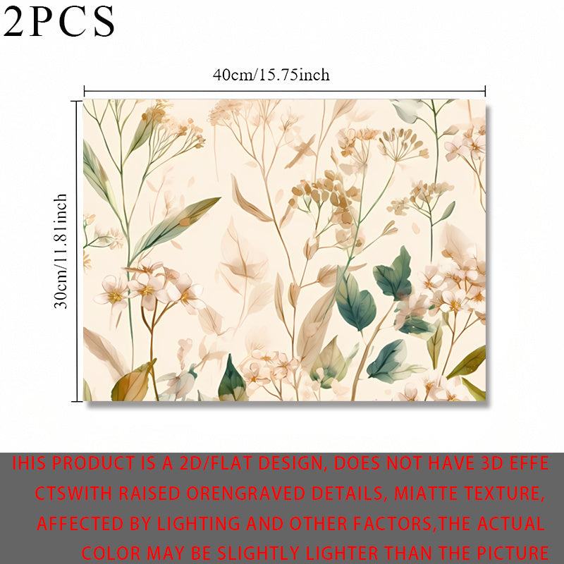 2pcs Floral Pattern Meter Box Stickers, Fashionable Living Room Wall Decals, Self-Adhesive 2D Flat Decorative Cover Plate, Instant Peel-and-Stick Meter Box Wrap, Suitable for Home and Office Meter Boxes, Easy to Apply and Remove Without Residue