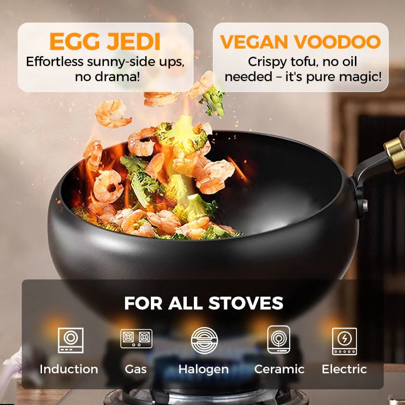 🍳Uncoated Thick Iron Pot