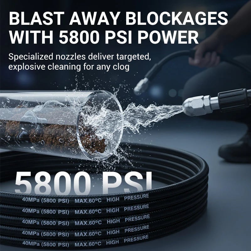 💧 Triple-layer burst-proof hose – PVC & stainless steel. Universal connector, easy install. Perfect for heavy-duty cleaning! 🚿🔧