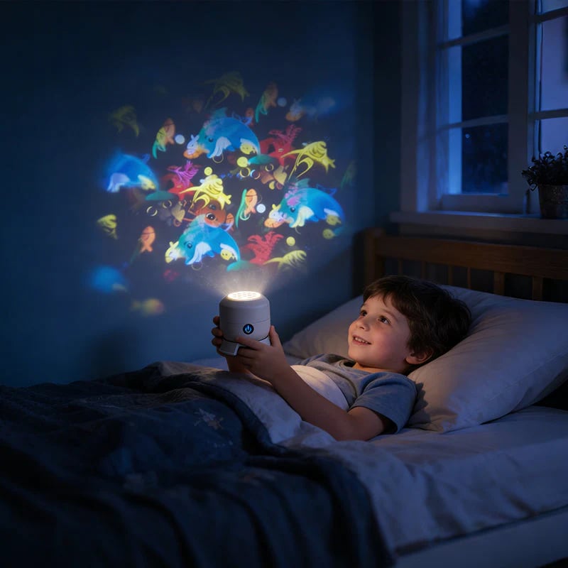 Dynamic rotating LED light projector