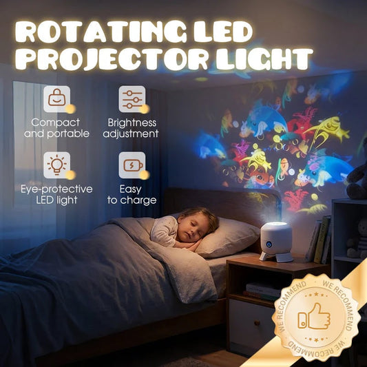 Dynamic rotating LED light projector