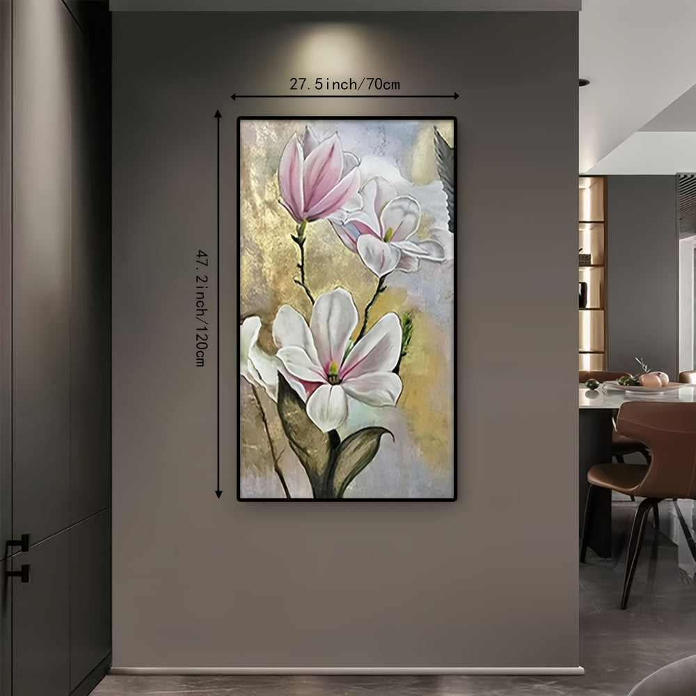 3D\u002F1pc frameless pure hand drawn healing color floral texture knife work texture painting poster modern home bedroom dining room bar living room decoration entrance foyer electricity meter box cover only canvas gift 32x47in
