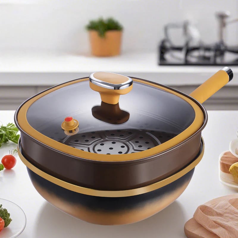 ⏳Time-limited Special⏰12in Titanium Alloy Non-Stick Pot with Lid