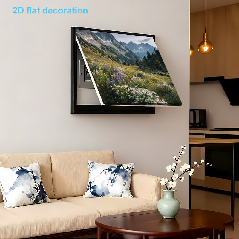 2pcs of Natural Landscape Mountain Flower Pattern Wall Stickers - Stylish Decorative Stickers for Electric Meter Box Covers, 2D Flat Design, Easy to Apply And Remove Without Residue