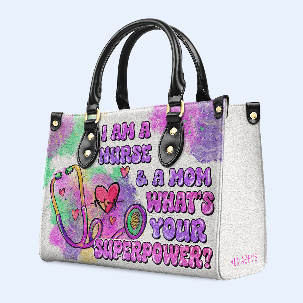 Nurse 03 - Personalized Custom Leather Handbag - nurse03