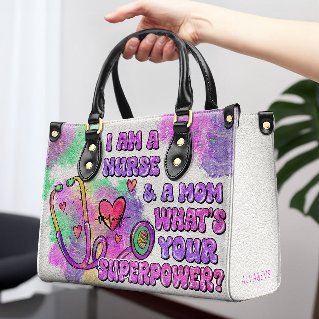 Nurse 03 - Personalized Custom Leather Handbag - nurse03