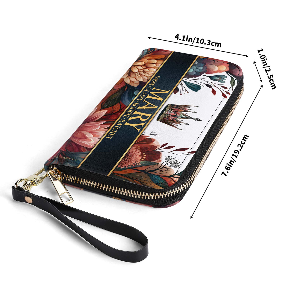 Queen Flowers - Women Leather Wallet - queen02flowersWL